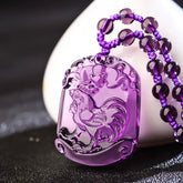 Amethyst Chinese Zodiac Protection Charm Peaceful Pendant